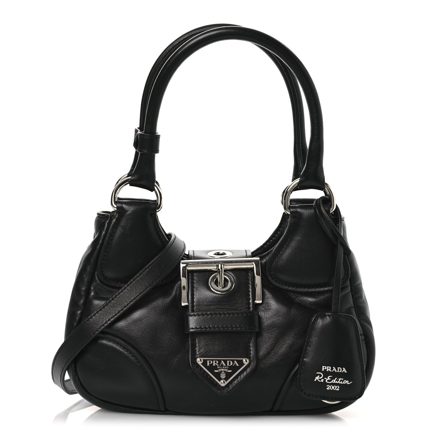 Nappa Soft Padded Re-Edition 2002 Moon Bag Black