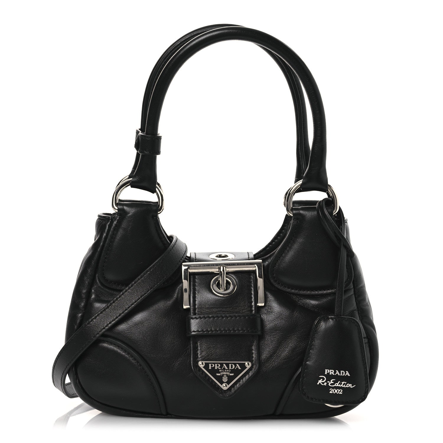 Prada Nappa Soft Padded Re-Edition 2002 Moon Bag Black 1 of 15