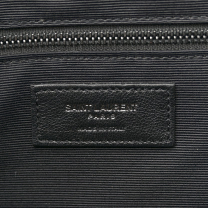 Saint Laurent Grain De Poudre Textured Mixed Matelasse Large Triquilt Monogram Monochrome Satchel Black 6 of 14