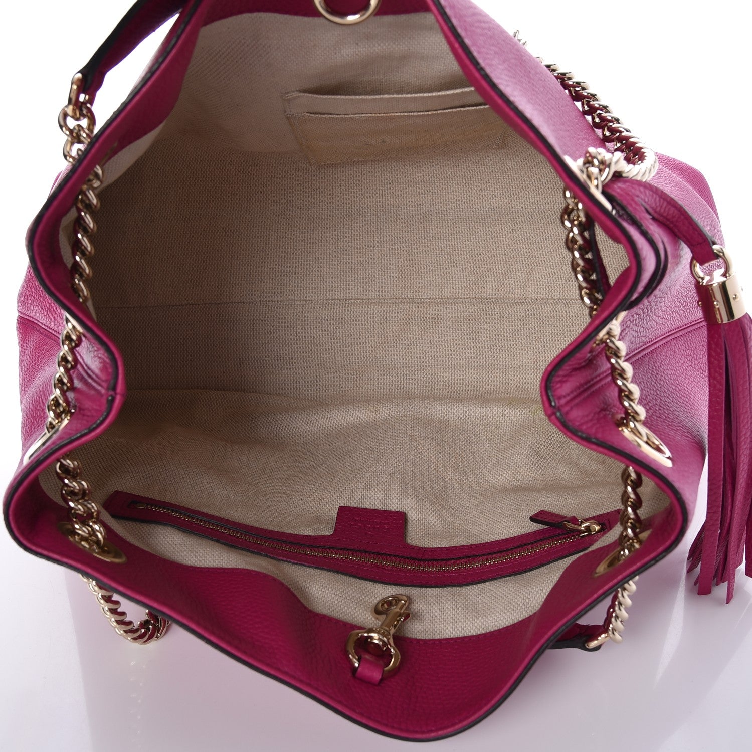 Gucci Cellarius Calfskin Medium Soho Chain Shoulder Bag Bright Bouganville 5 of 7
