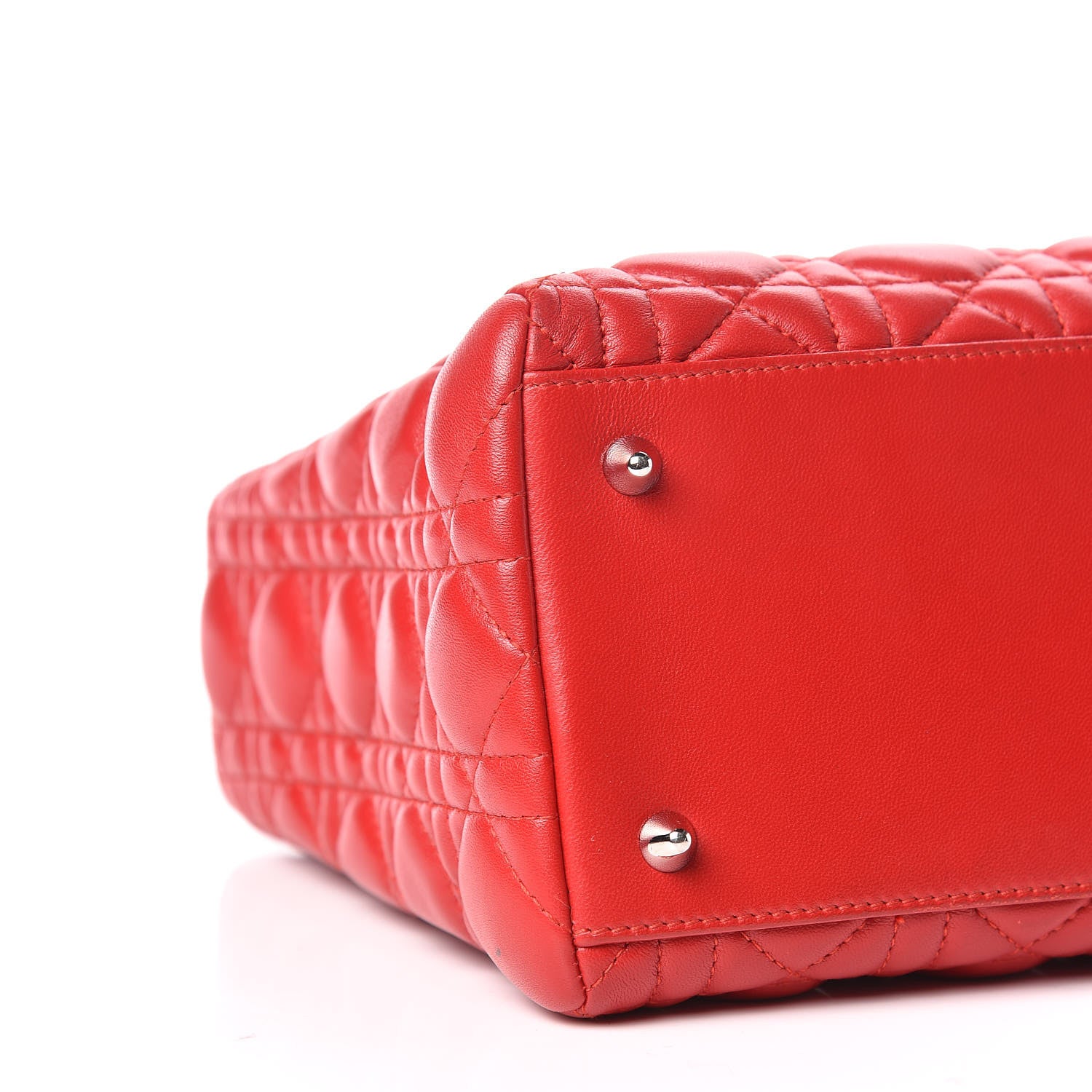 Christian Dior Lambskin Cannage Medium Lady Dior Red 5 of 12
