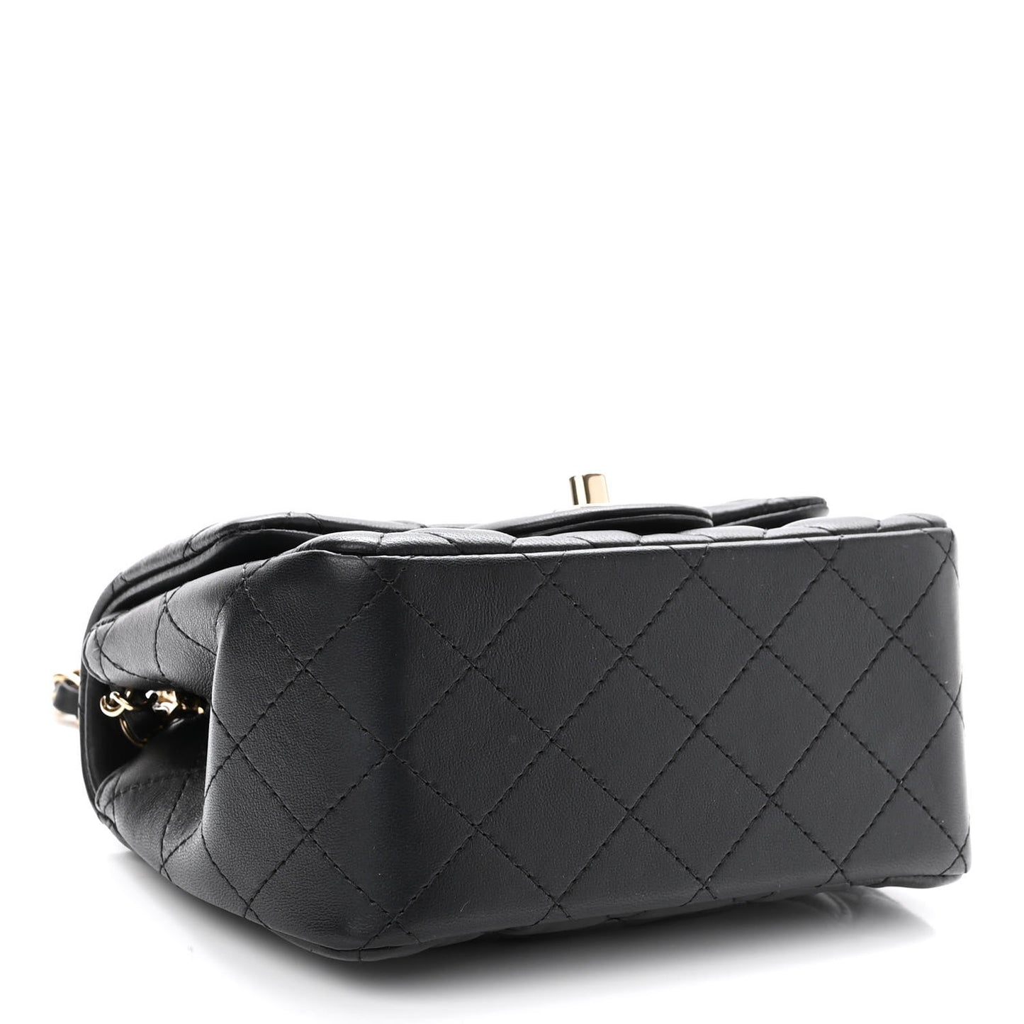 Lambskin Quilted Mini Square Flap Black
