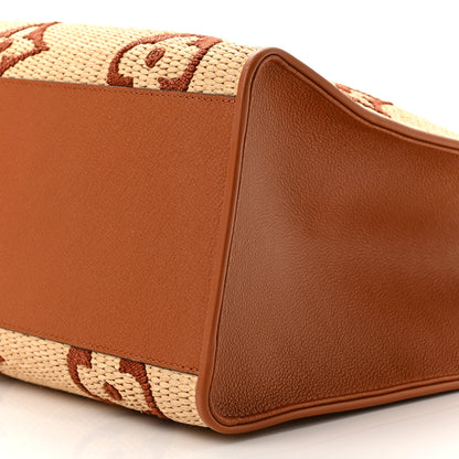 Louis Vuitton Raffia Calfskin Monogram Giant Onthego GM Tan 9 of 9