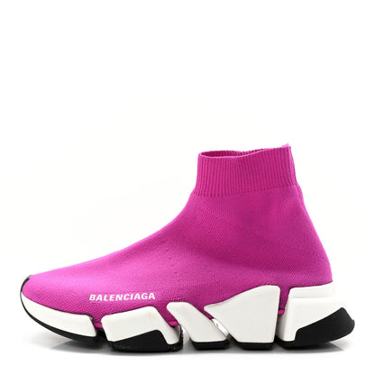 Balenciaga Technical 3D Recycled Knit Womens Speed 2.0 Sneakers 36 Pink White 1 of 14