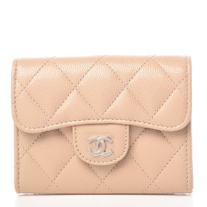Chanel Caviar Quilted Card Holder Wallet Beige Clair 1 of 9