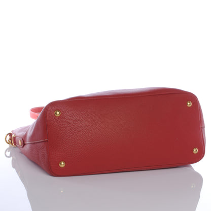 Prada Vitello Daino Tote Rosso 4 of 8