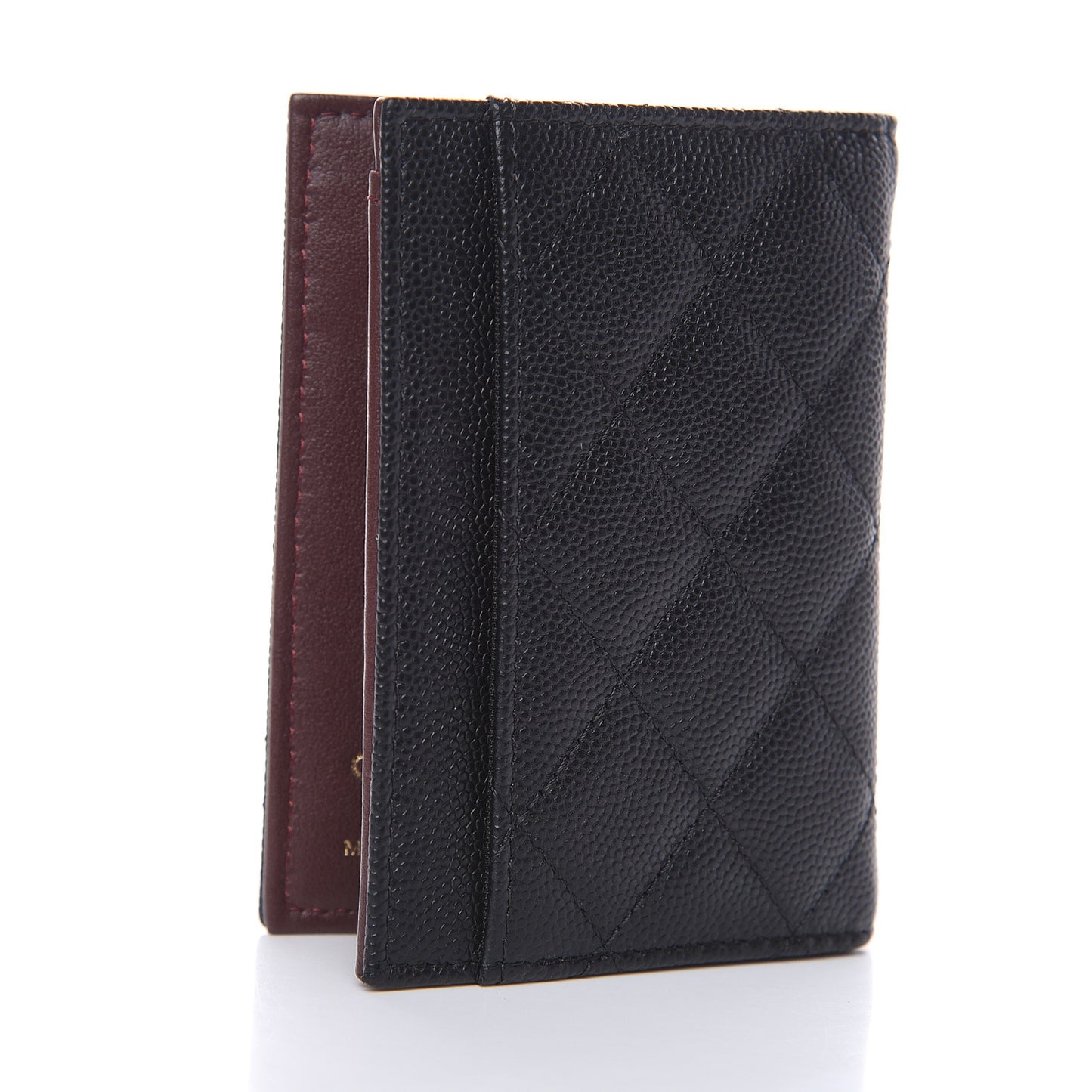 Caviar Quilted Card Holder Wallet Black