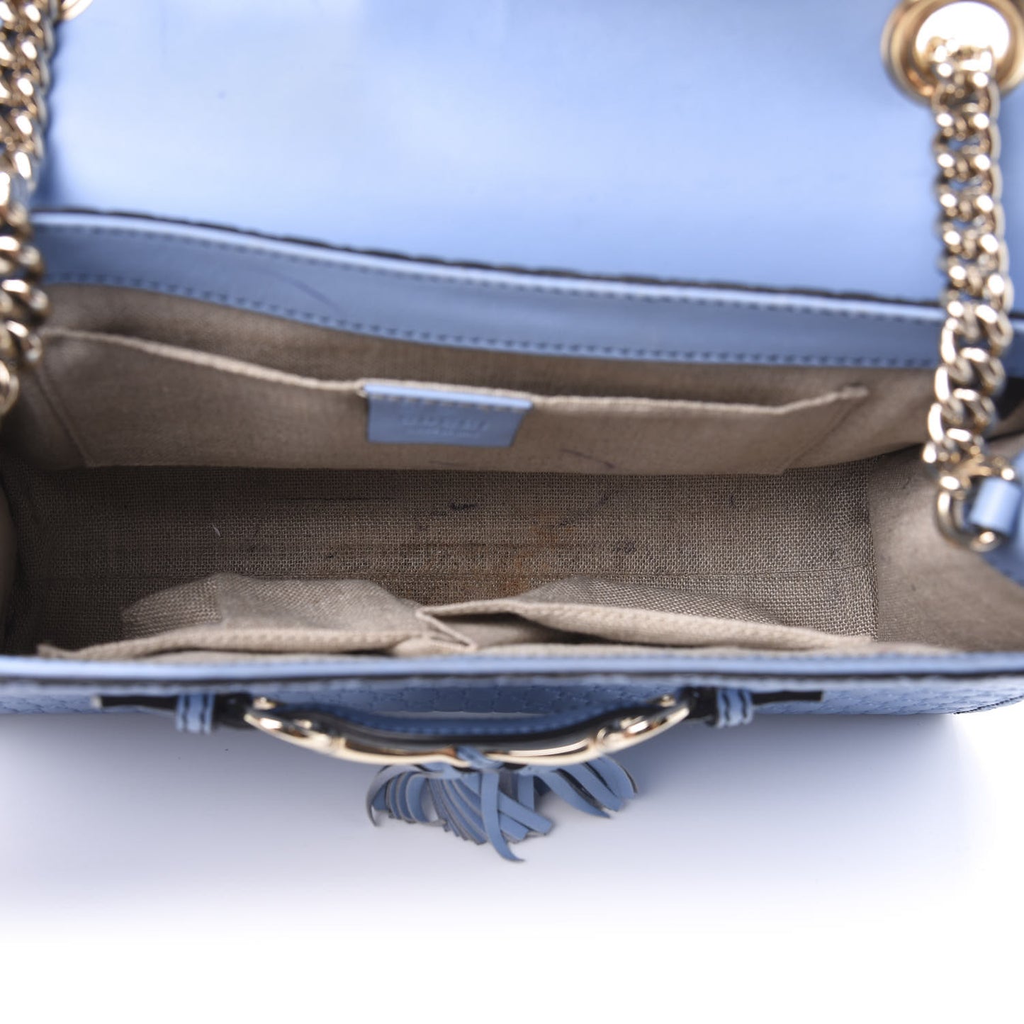 Microguccissima Medium Emily Chain Shoulder Bag Mineral Blue