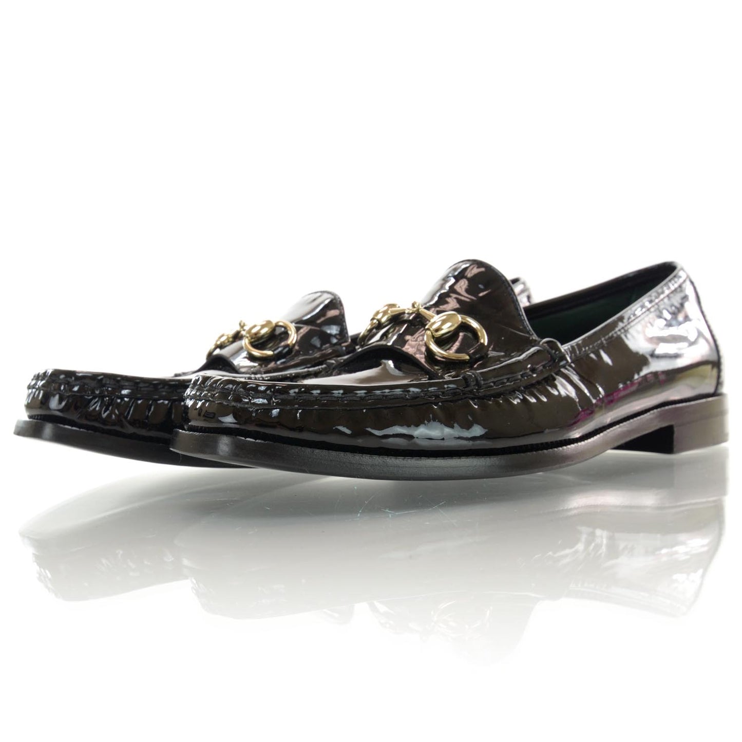 Patent Leather Horsebit Loafers 40 Black