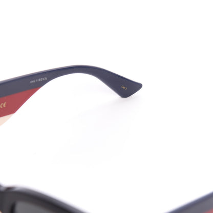 Gucci Acetate Web Oversized Frame Rectangle Sunglasses GG0276S Black Multicolor 7 of 9
