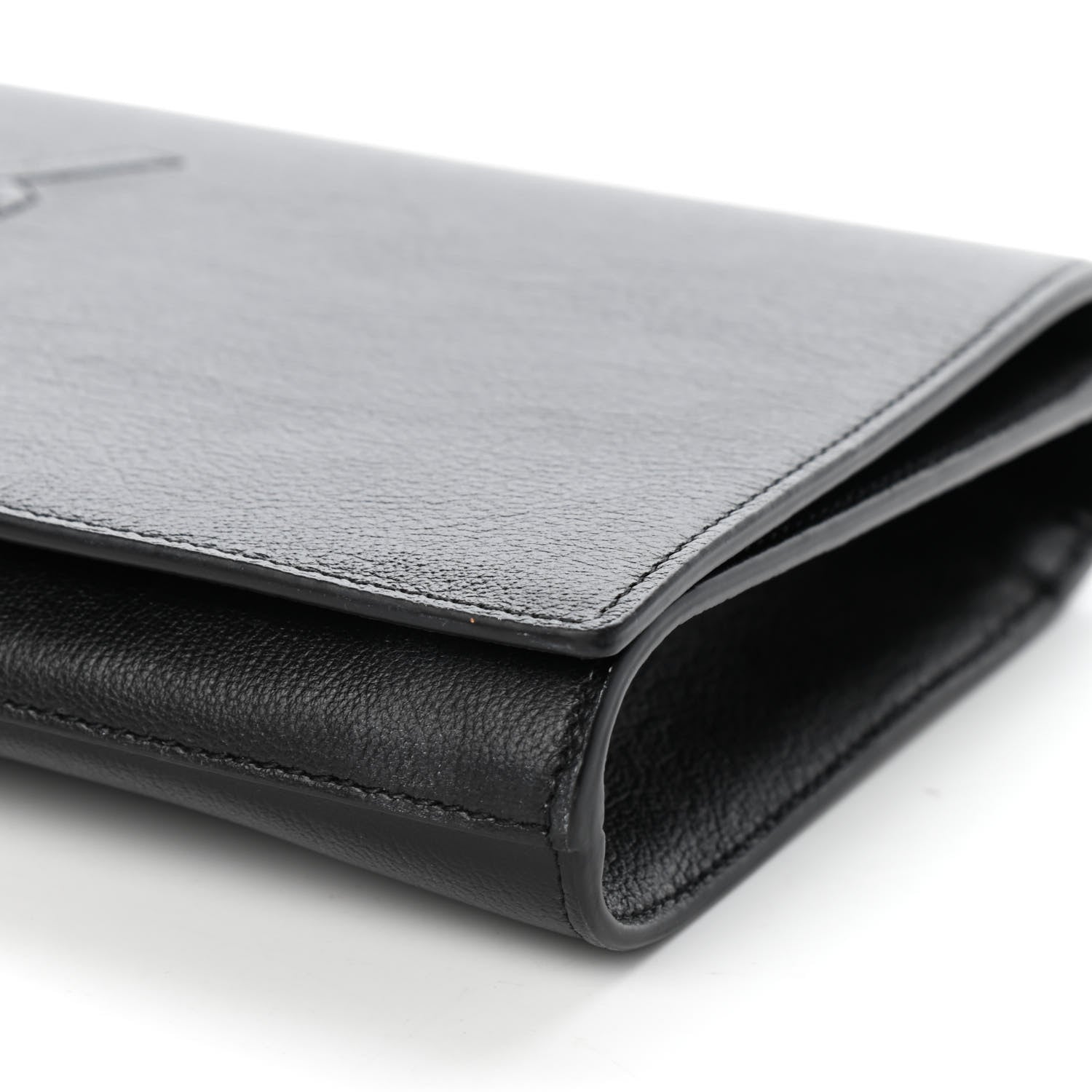 Saint Laurent Calfskin Monogram Large Belle De Jour Clutch Black 8 of 8