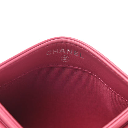 Chanel Lambskin Camellia Embossed Card Holder Fuchsia 5 of 9