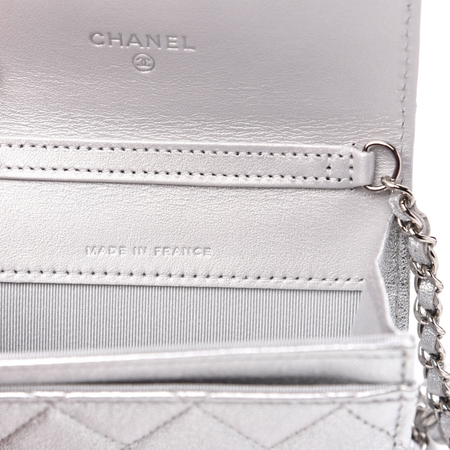 Chanel Metallic Lambskin Quilted Belt Bag Silver 7 of 12
