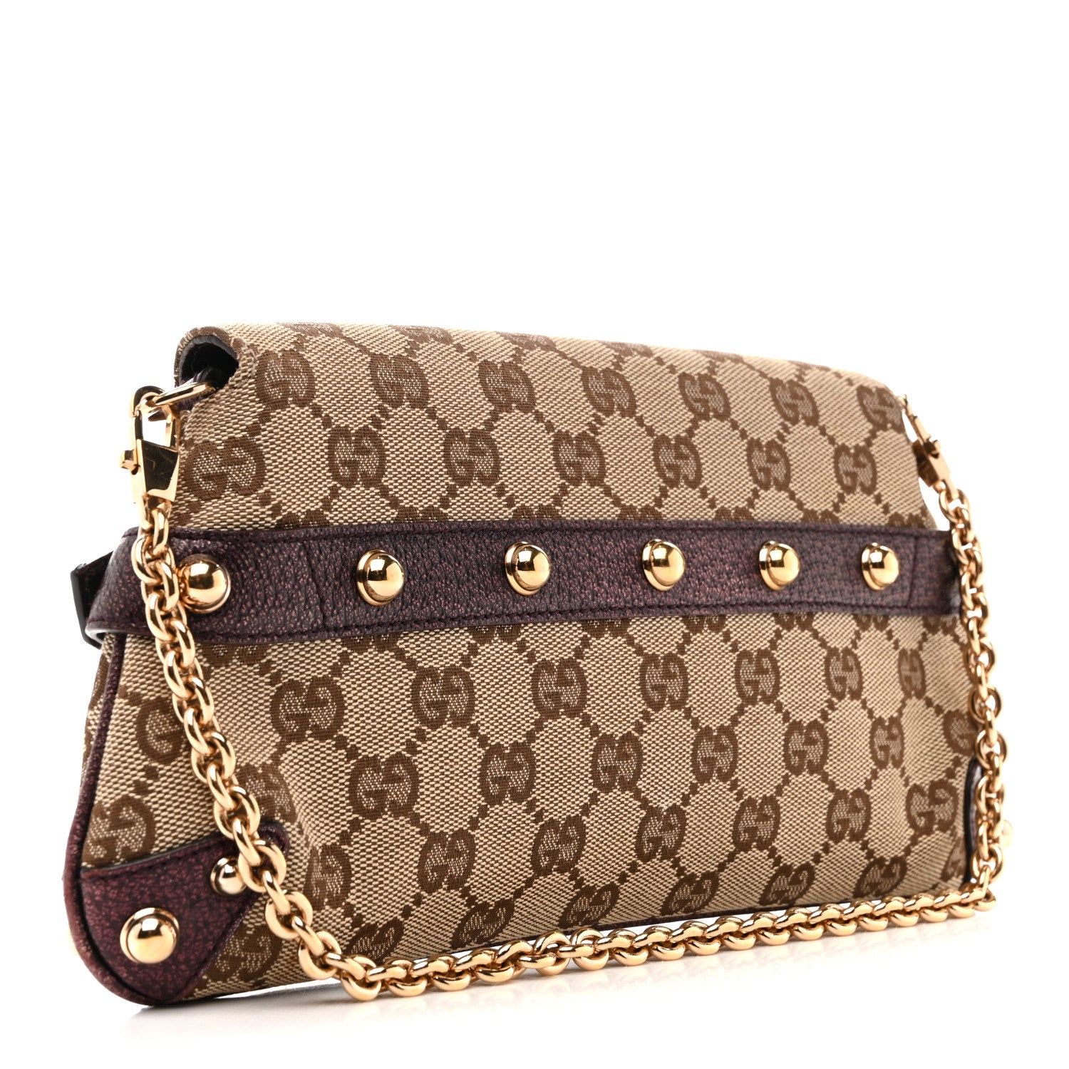 Gucci Monogram Small Horsebit Chain Clutch Purple 3 of 12