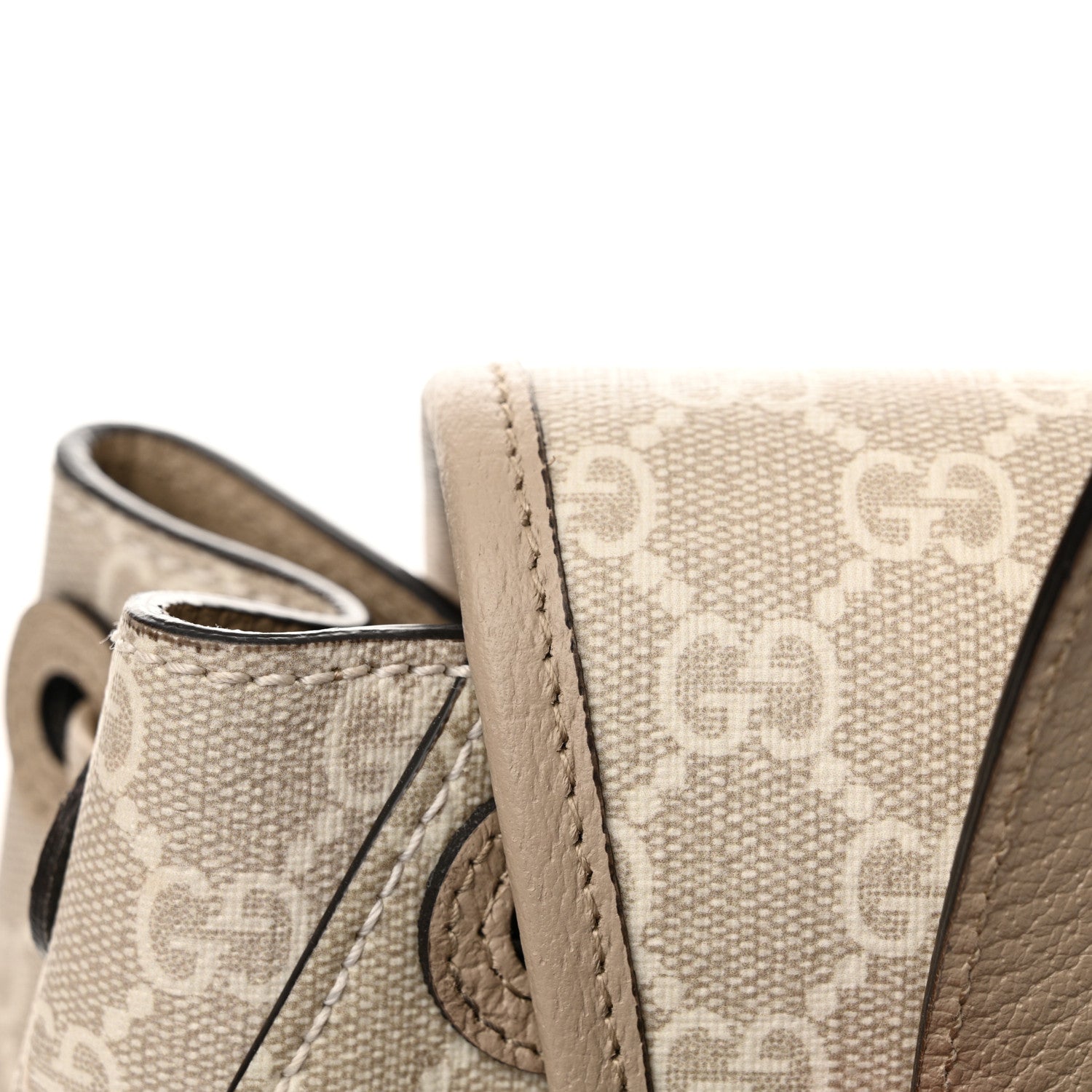 Gucci GG Supreme Monogram Azalea Calfskin Retro Interlocking G Buckle Backpack Beige Mystic White 12 of 12