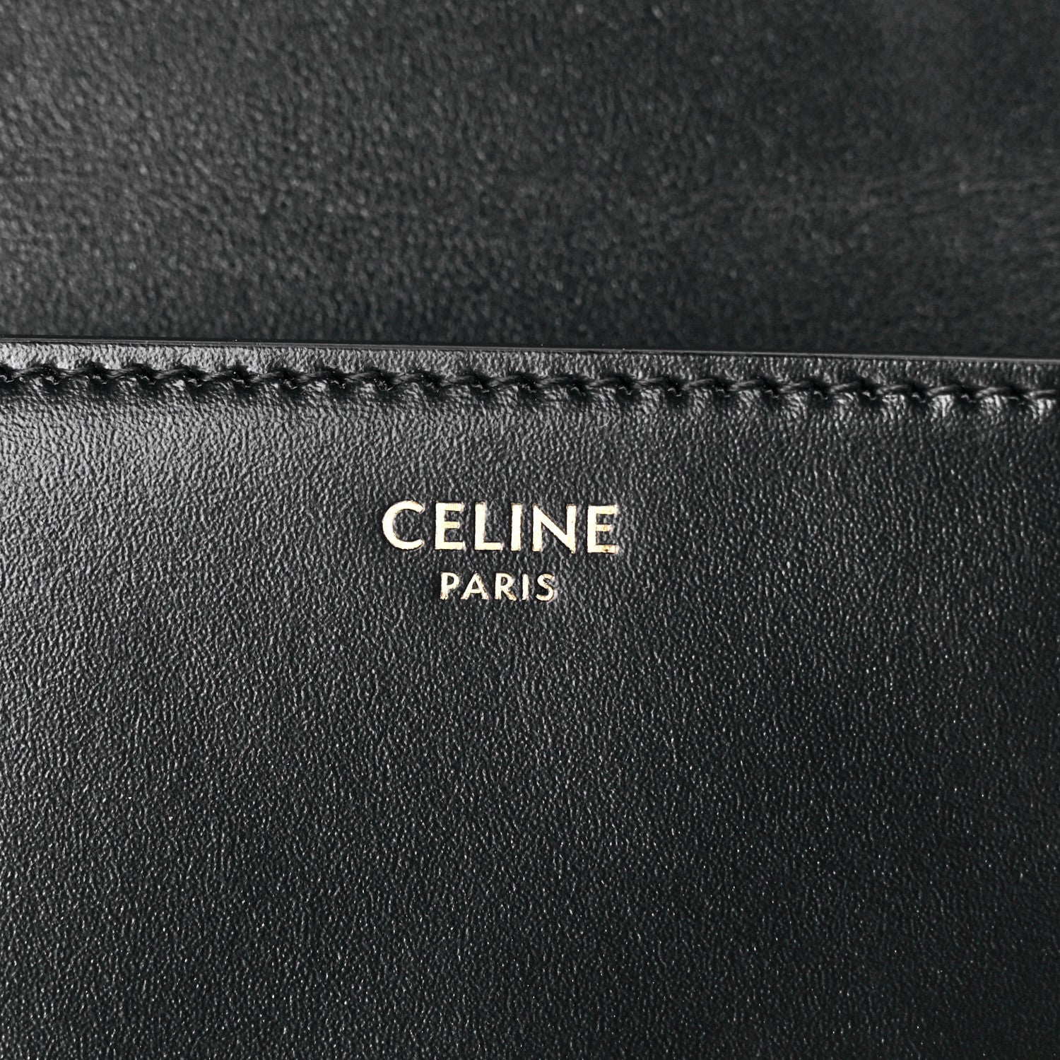 Celine Shiny Calfskin Cuir Triomphe Chain Shoulder Bag Black 8 of 12