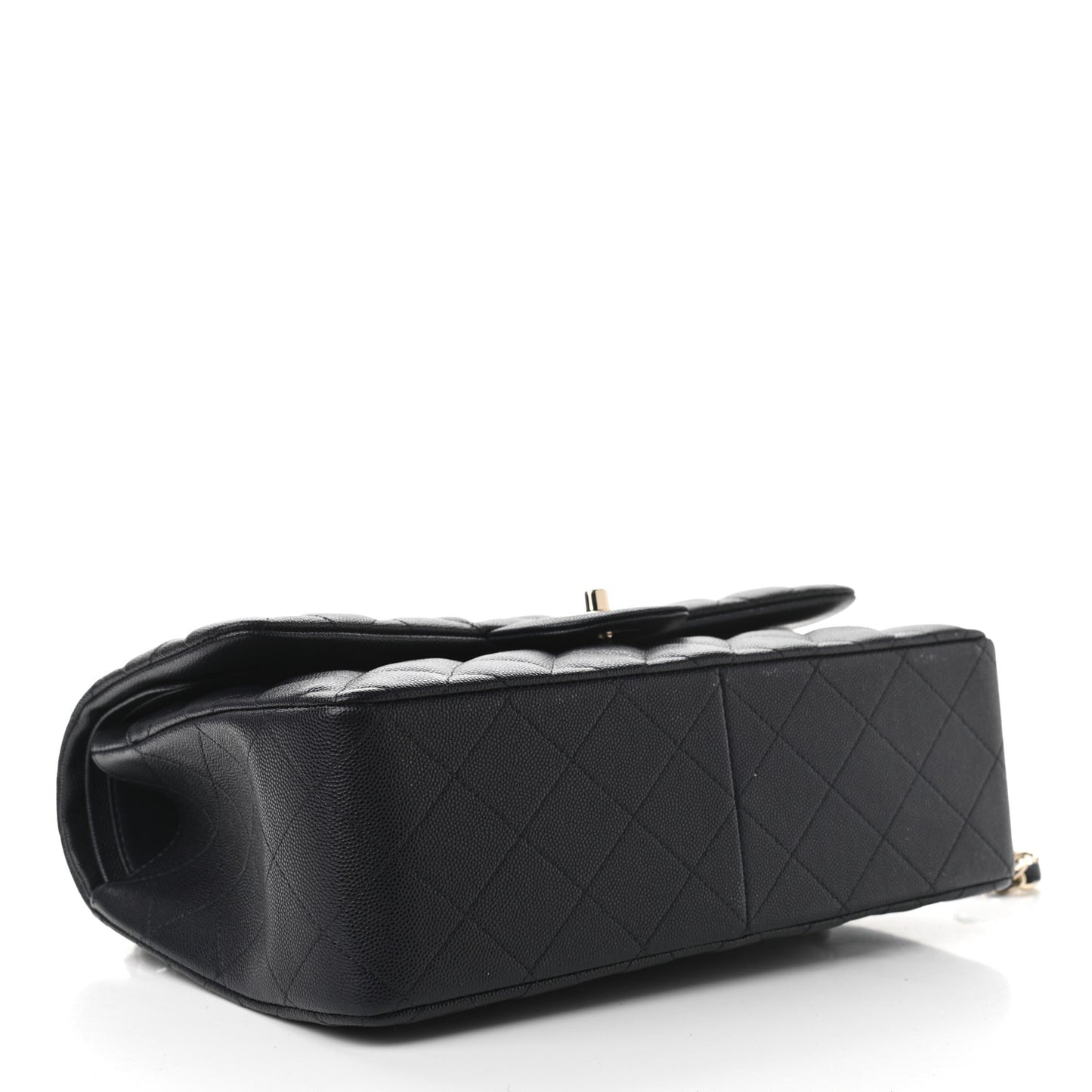 Caviar Quilted Jumbo Double Flap Navy Blue