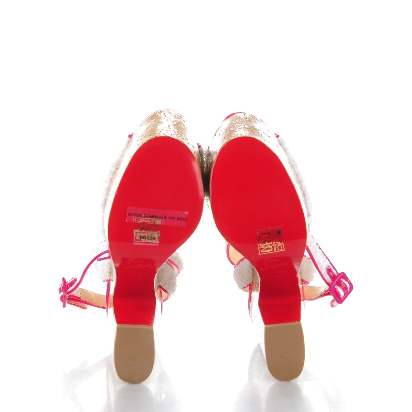 Terry Cloth Patent Super Dombasle 160 Cork Platform Sandals White