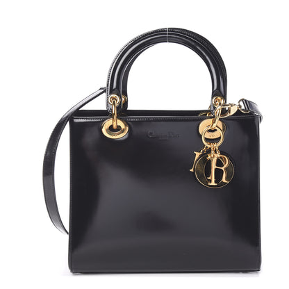 Christian Dior Patent Medium Lady Dior Black 1 of 9
