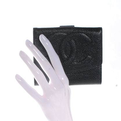 Chanel Caviar Compact CC Wallet Black 2 of 7