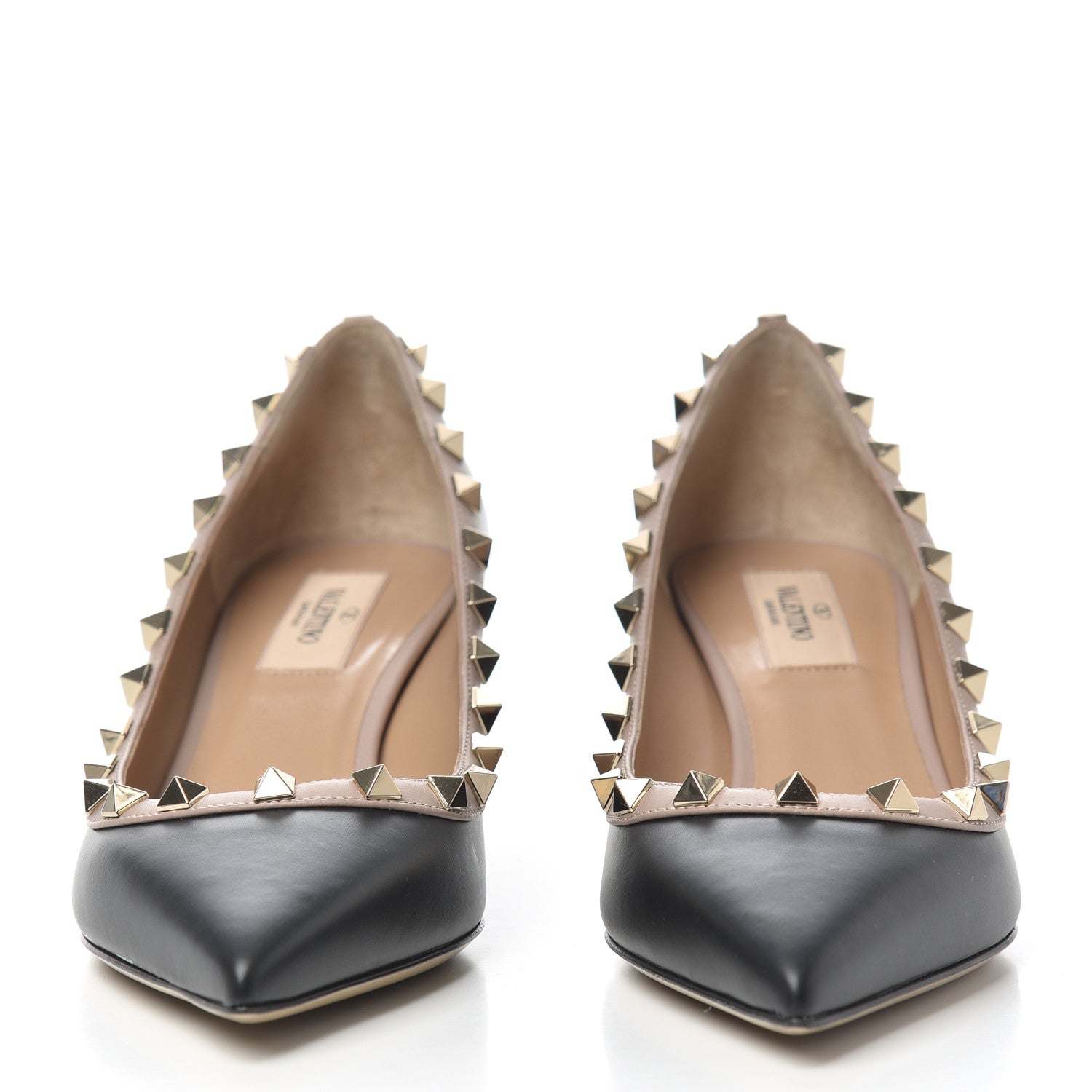 Valentino Garavani Nappa Rockstud 50mm Pumps 37 Black Poudre 2 of 14