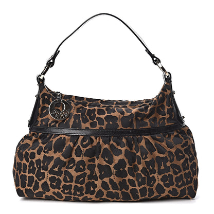 Fendi Jacquard Leopard Print Chef Hobo Tobacco 1 of 14