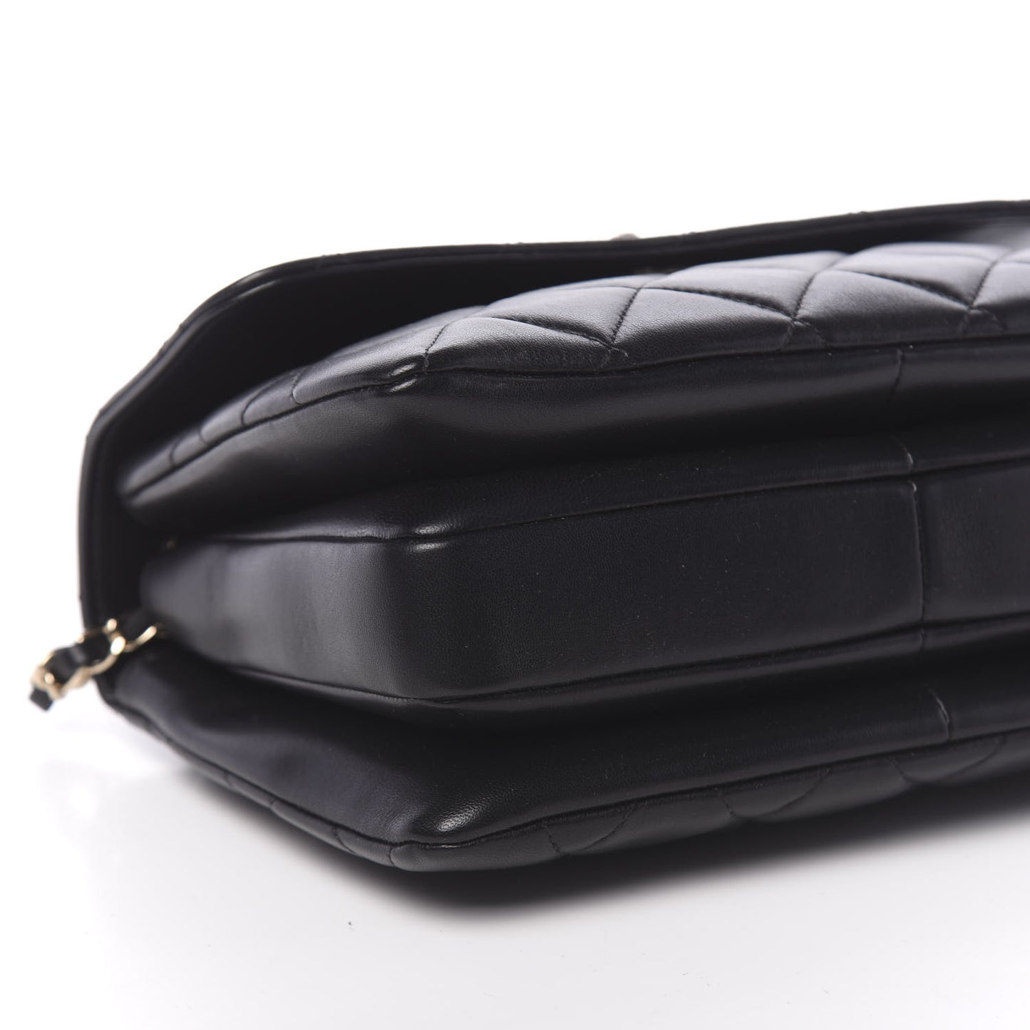 Lambskin Quilted Small Trendy CC Dual Handle Flap Bag Black