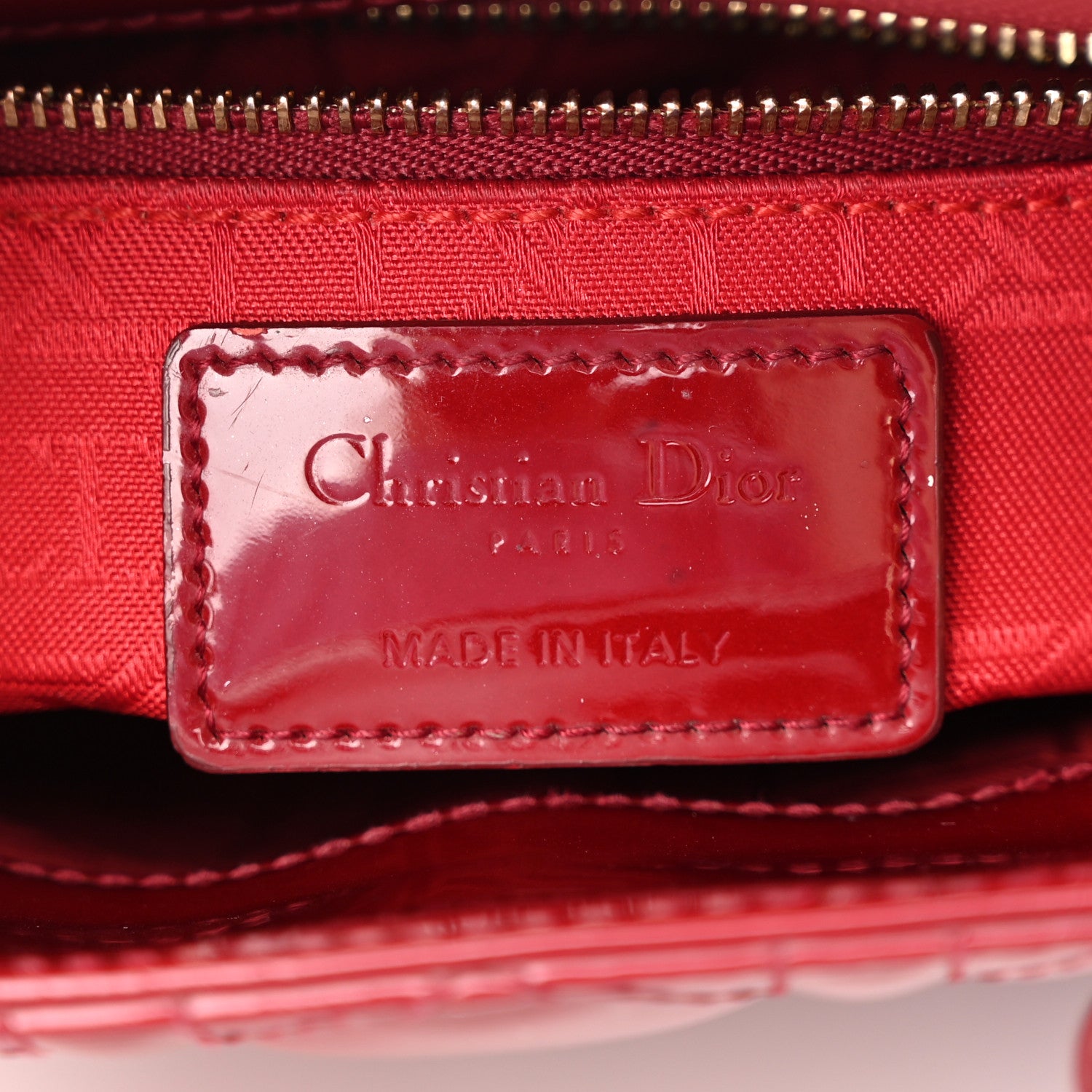 Christian Dior Patent Cannage Mini Lady Dior Red 6 of 18