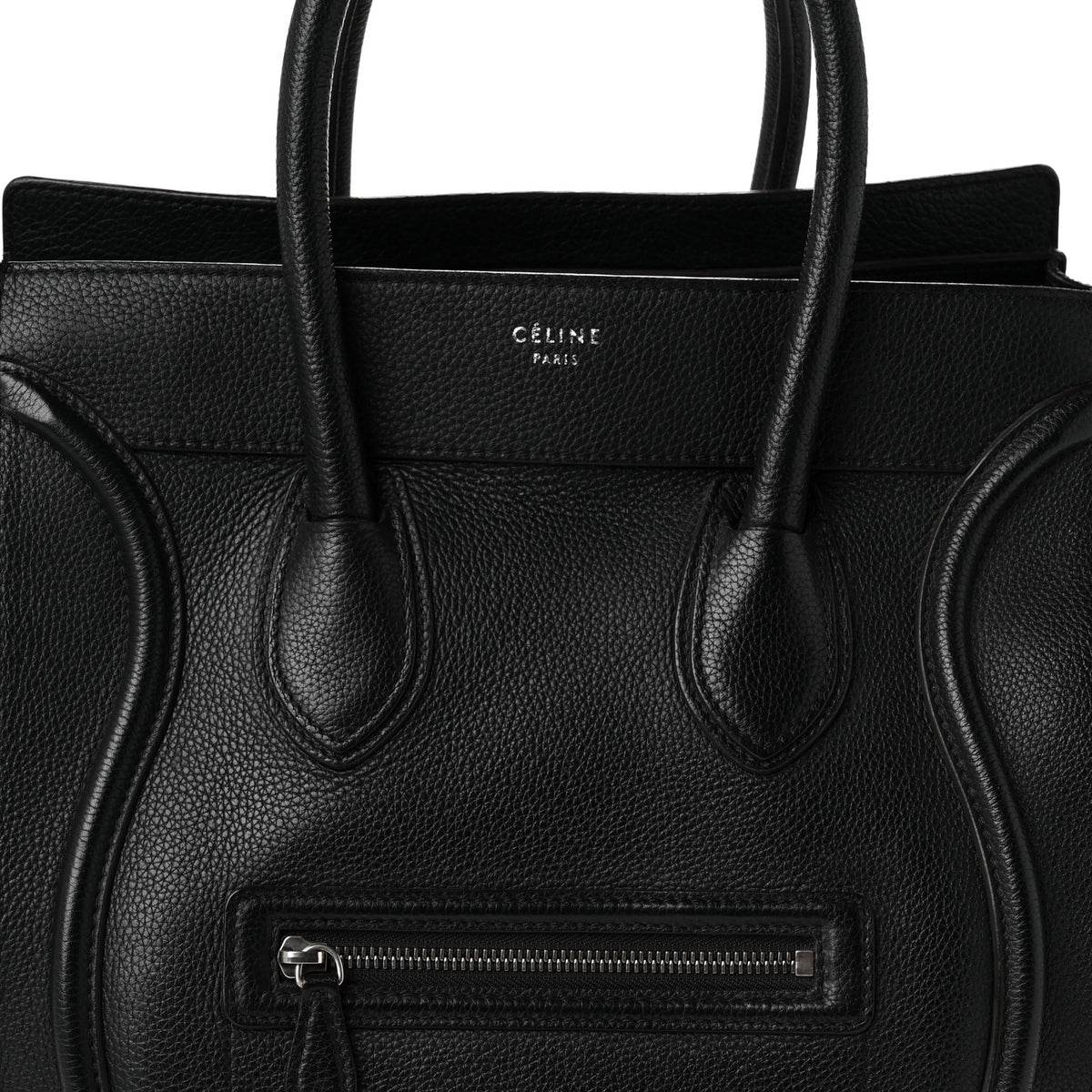 Celine Drummed Calfskin Mini Luggage Black 8 of 11