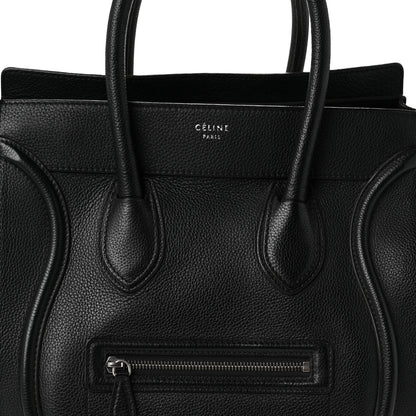 Celine Drummed Calfskin Mini Luggage Black 8 of 11