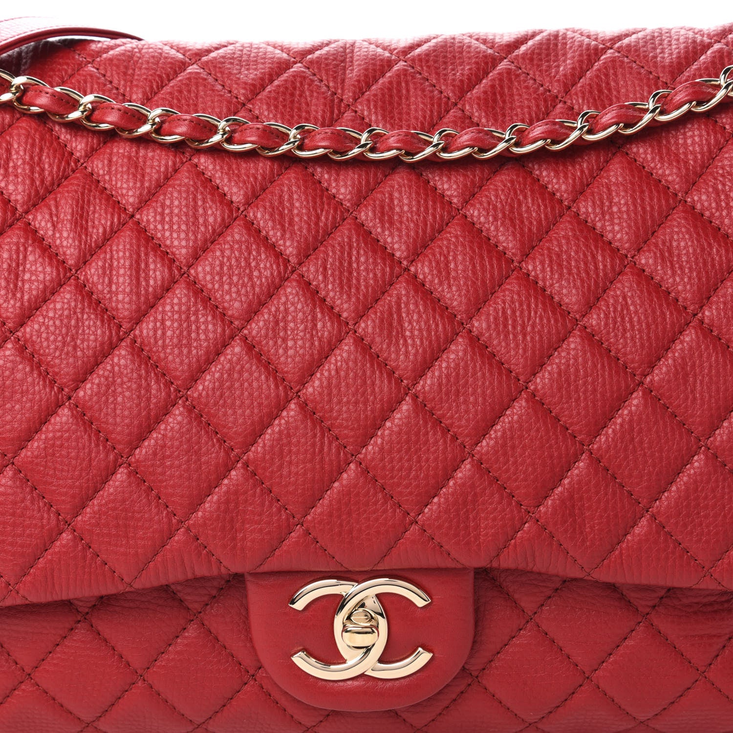 Chanel Calfskin Quilted XXL Travel Flap Bag Red 11 of 11