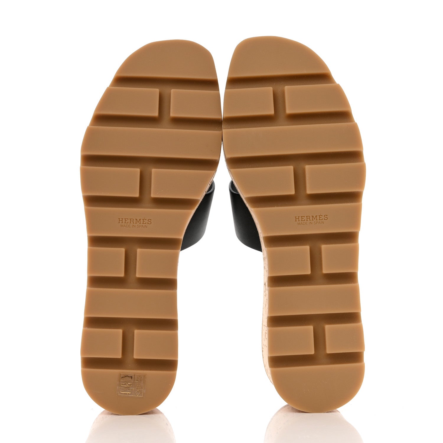 Hermes Calfskin Cork Eze 30 Sandals 38 Black 5 of 9