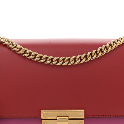 Gucci Moon Calfskin Bi-Color Medium Padlock Shoulder Bag New Rosette Hibiscus Red 8 of 13