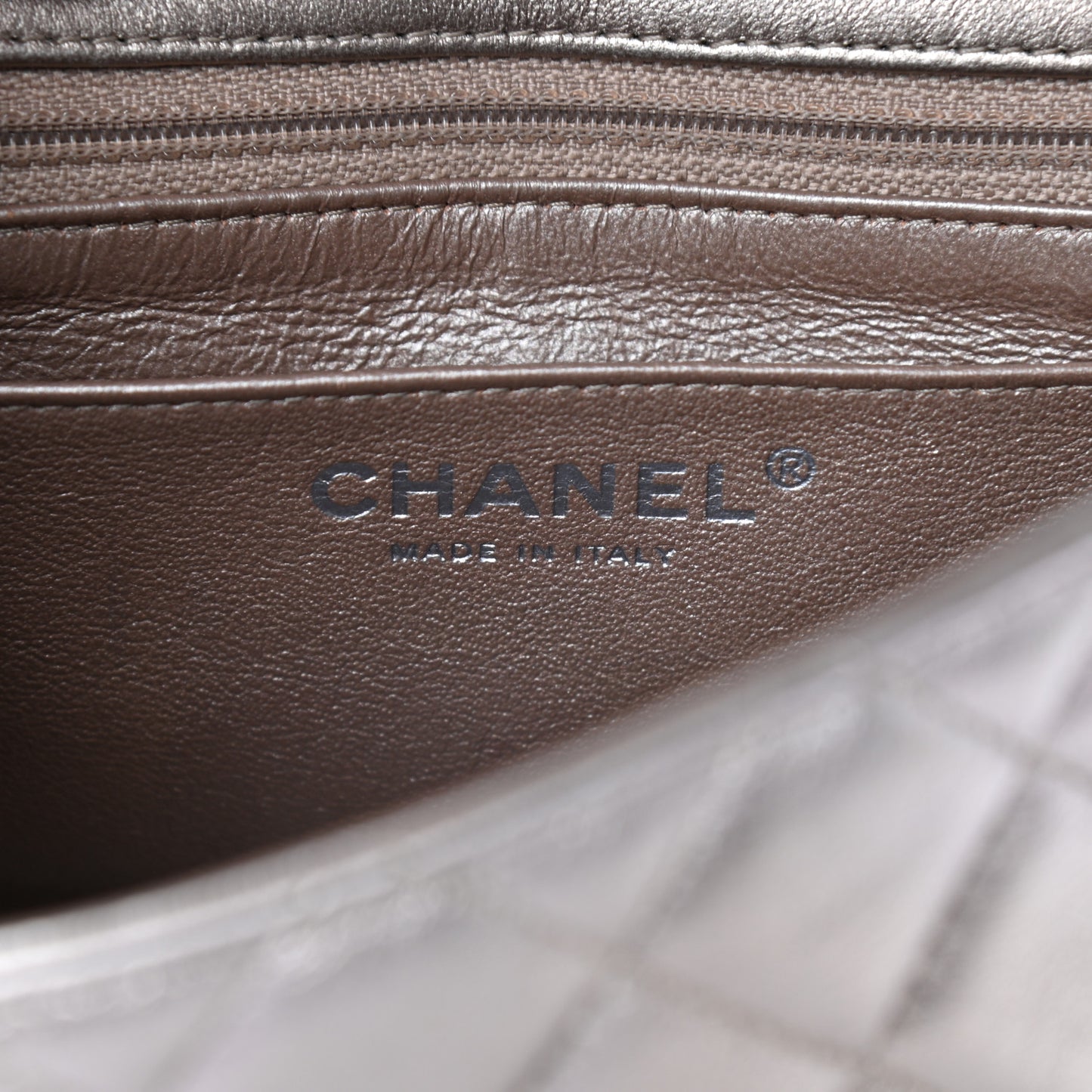 Metallic Lambskin Quilted Mini Square Flap Light Gold