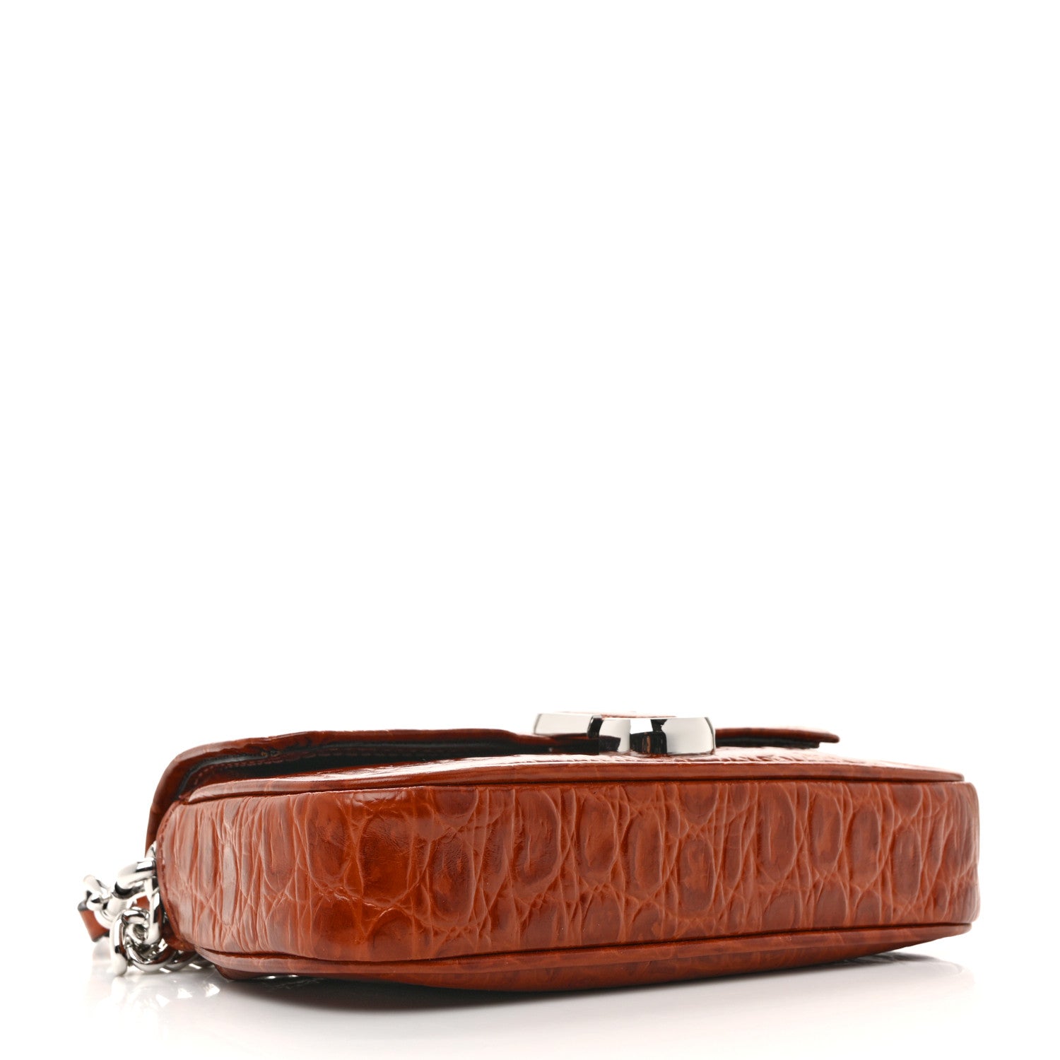 Marc Jacobs Calfskin Crocodile Embossed Mini The J Marc Shoulder Bag Spice Brown 4 of 10