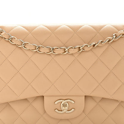 Chanel Caviar Quilted Jumbo Double Flap Beige 8 of 13