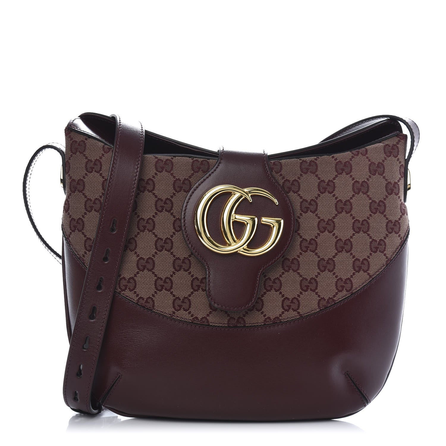 Gucci GG Monogram Calfskin Medium Arli Shoulder Bag Sahara Rubino Chardonnay 1 of 11