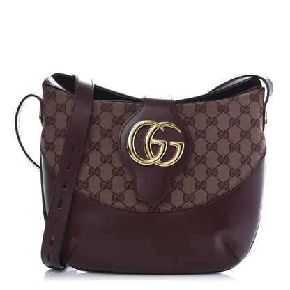 Gucci GG Monogram Calfskin Medium Arli Shoulder Bag Sahara Rubino Chardonnay 1 of 11