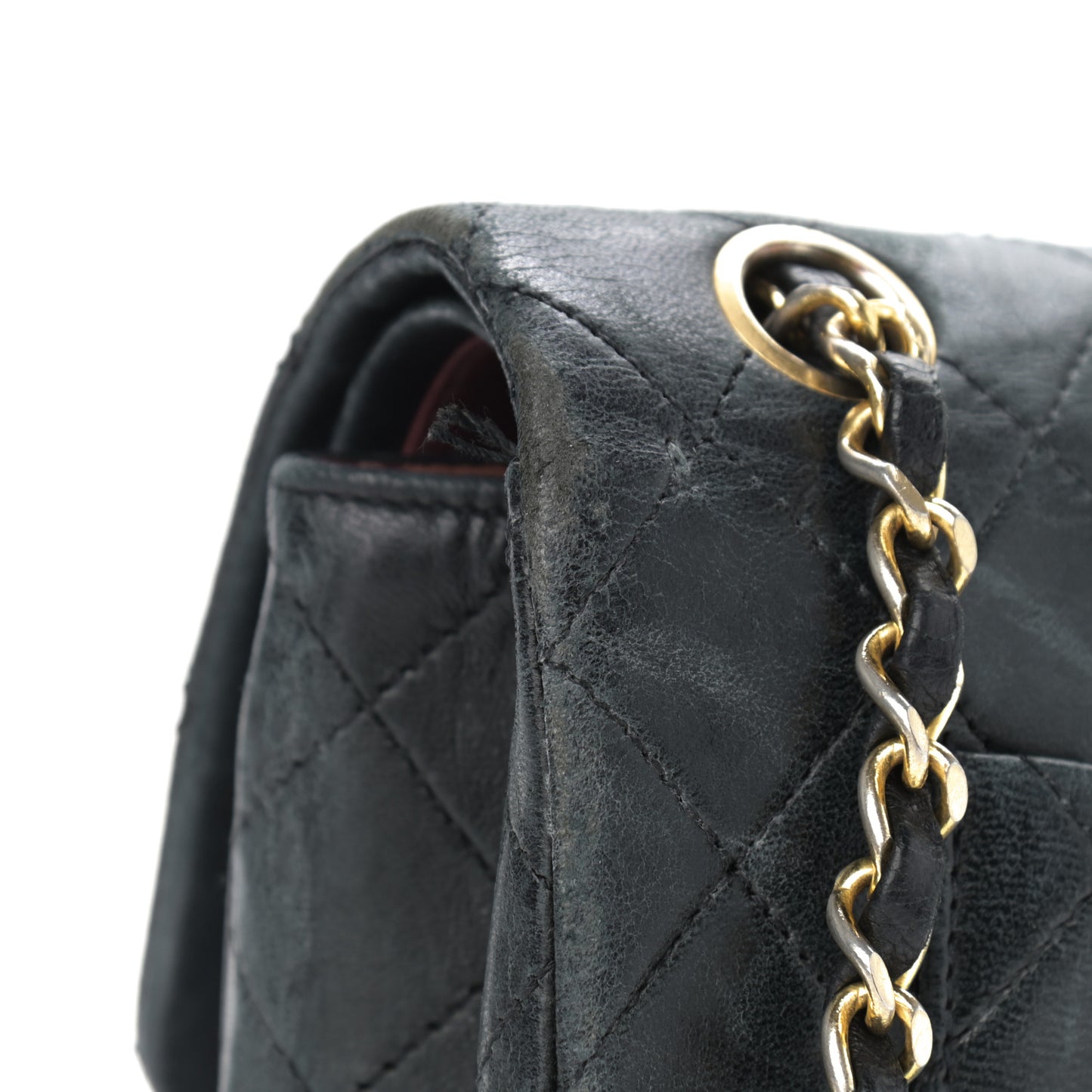 Lambskin Quilted Small Double Flap Black