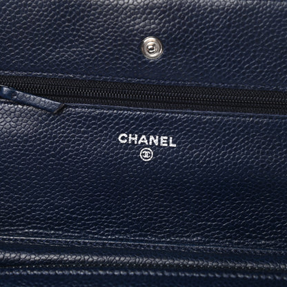 Chanel Caviar Quilted Wallet On Chain WOC Navy Blue 6 of 14