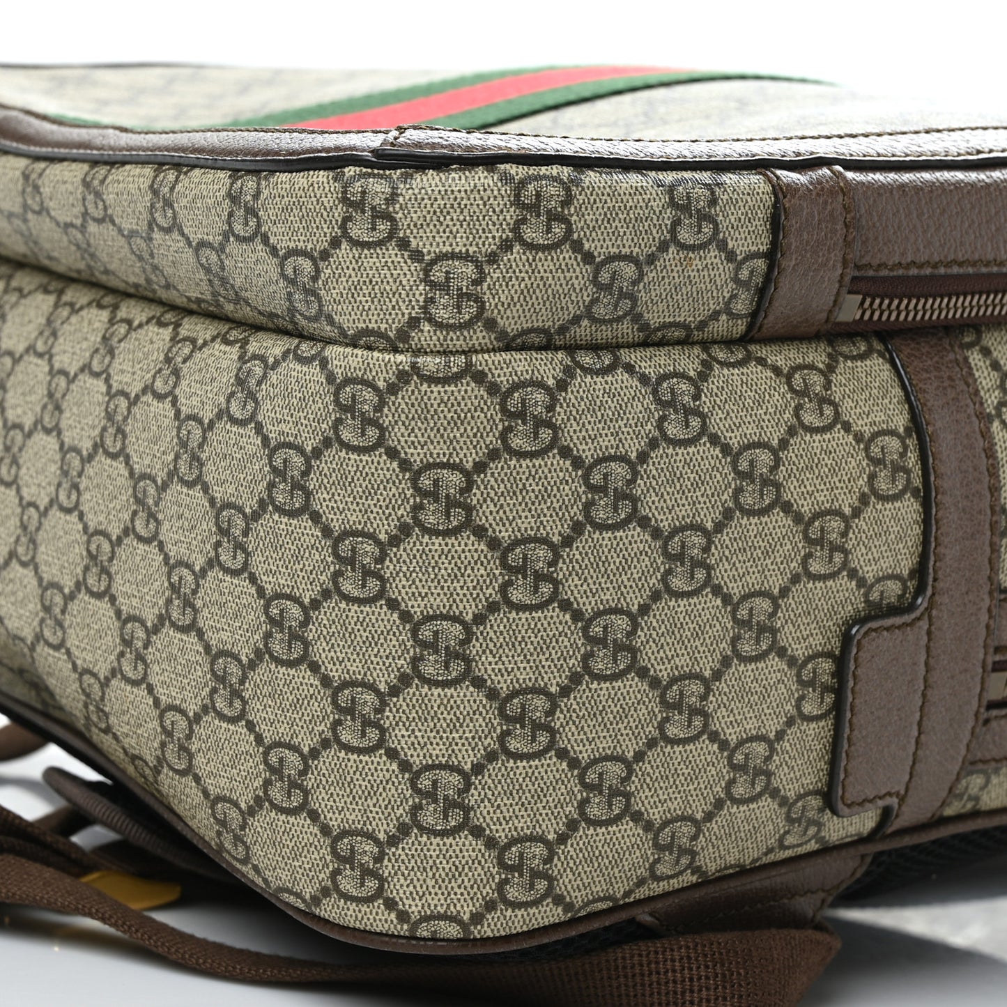 GG Supreme Monogram Medium Ophidia Day Backpack Brown