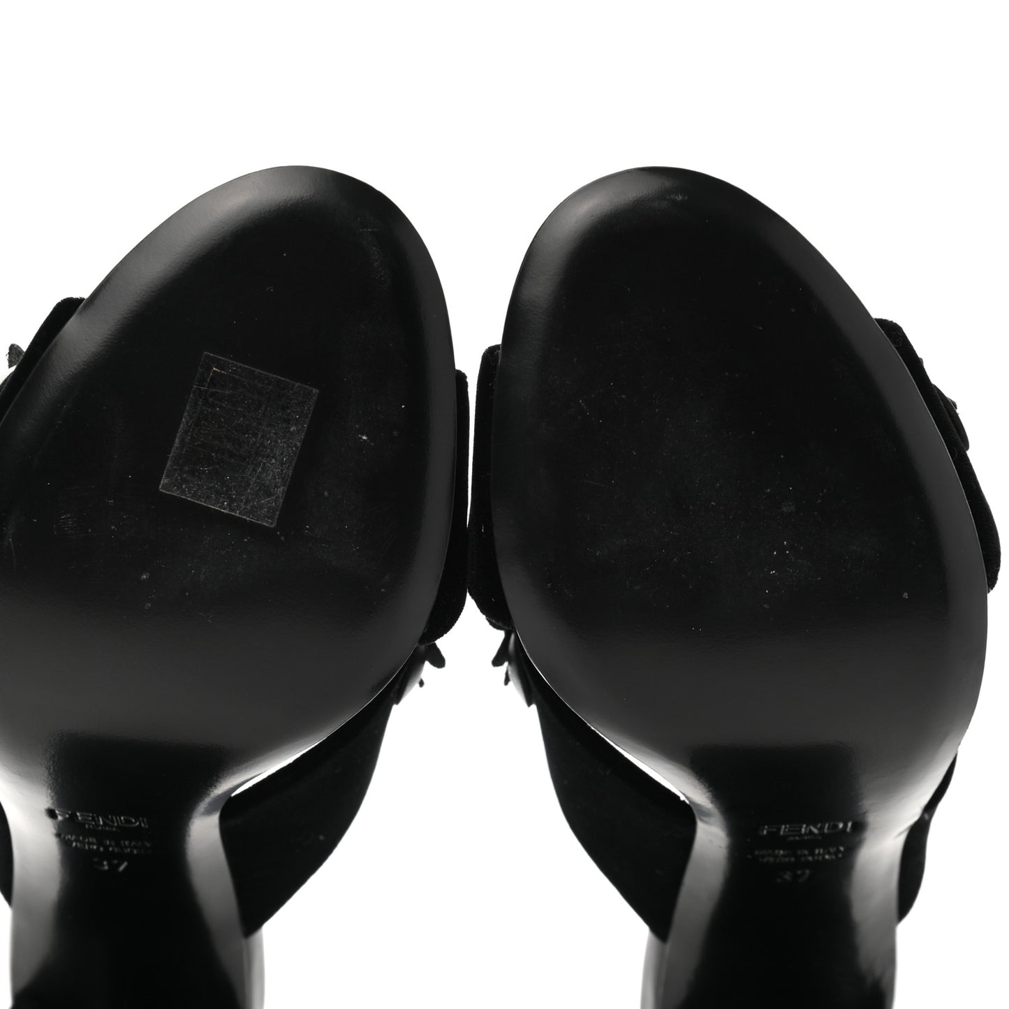 Patent Velvet Flowerland Studded Elsa Sandals 37 Black