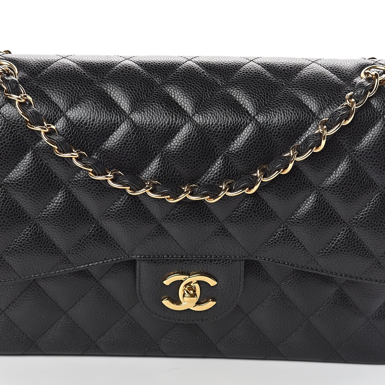 Chanel Caviar Quilted Jumbo Double Flap Black 10 of 12