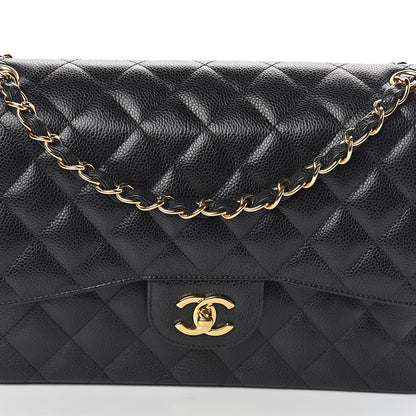 Chanel Caviar Quilted Jumbo Double Flap Black 10 of 12