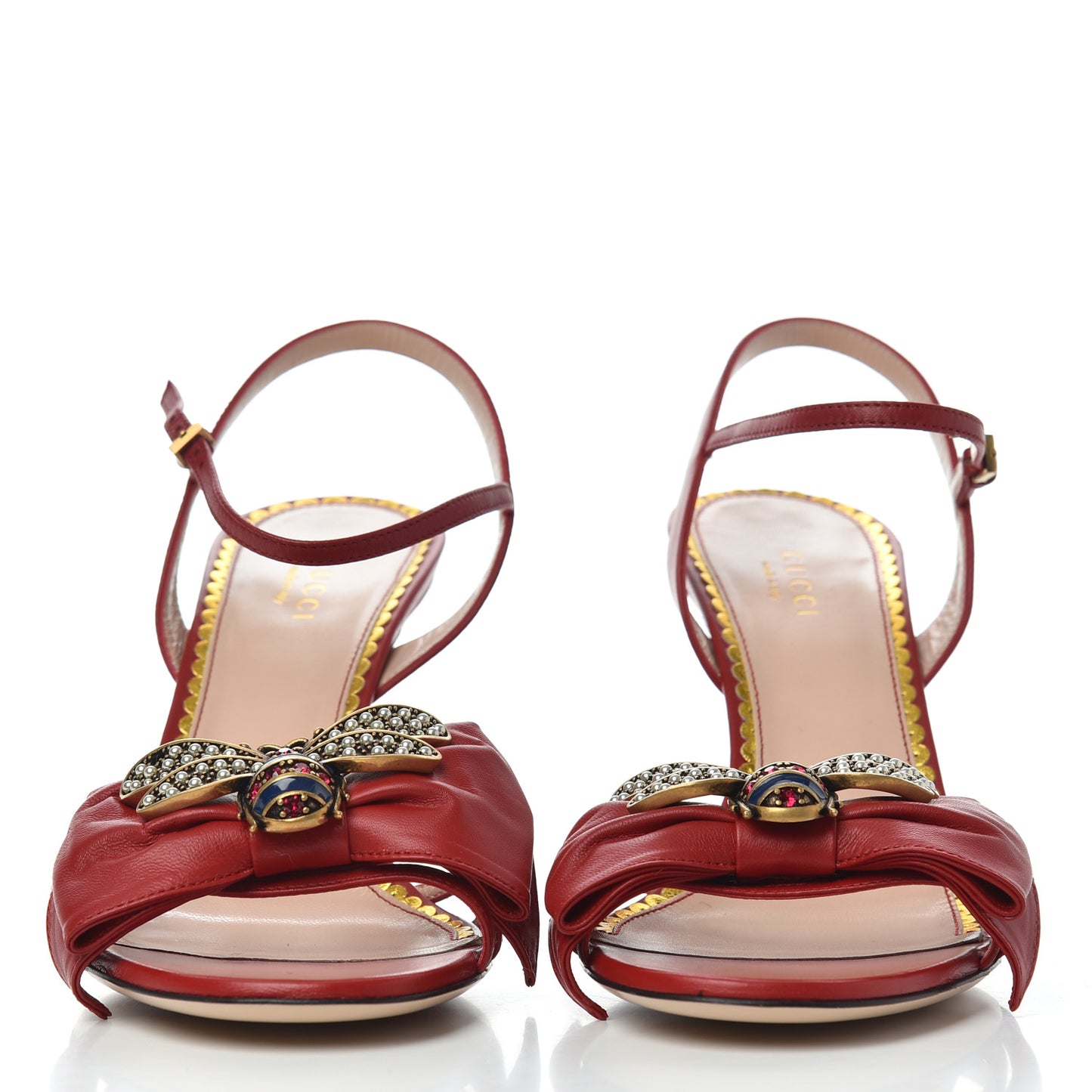 Nappa Queen Margaret Mid Heel Sandals 40 Hibiscus Red
