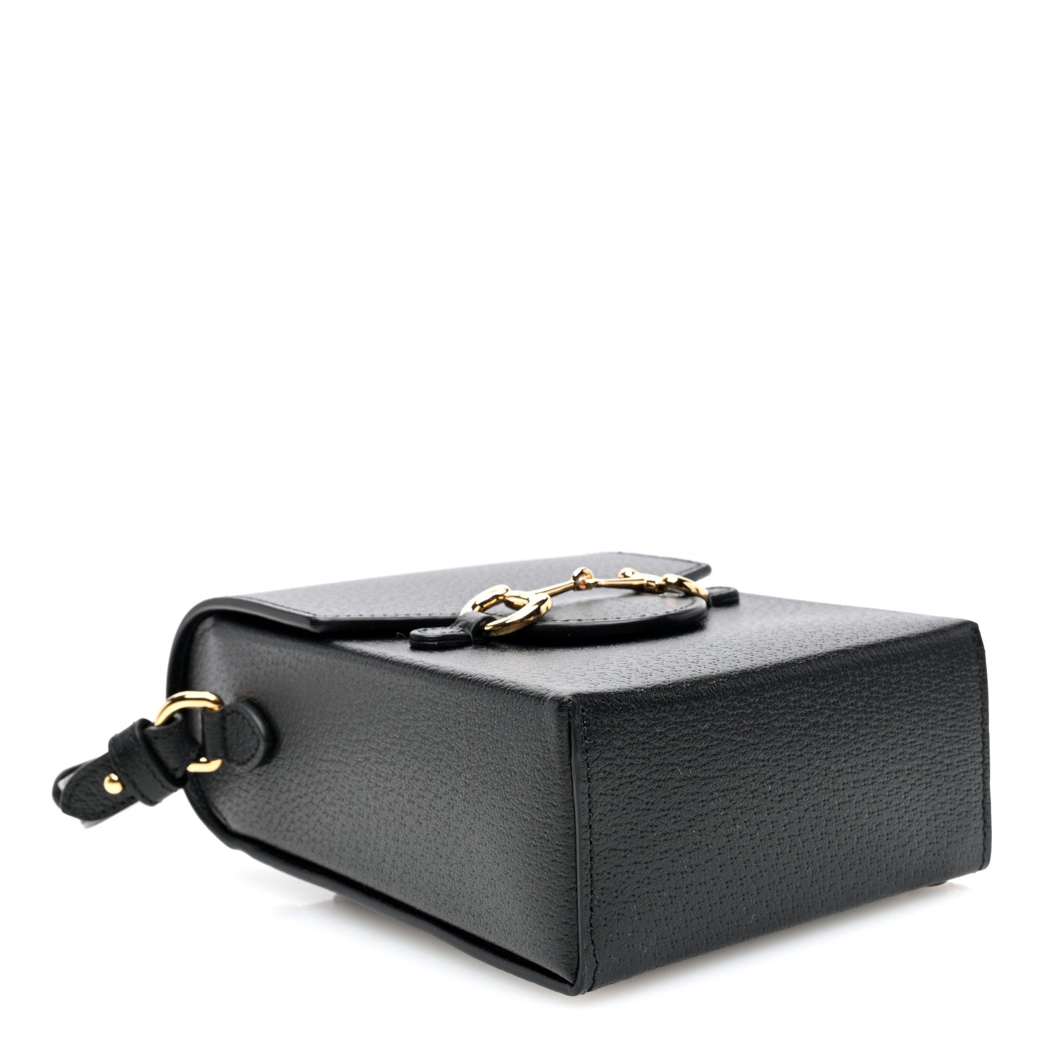 Gucci Boarded Plutone Calfskin Mini Horsebit 1955 Crossbody Bag Black 4 of 9