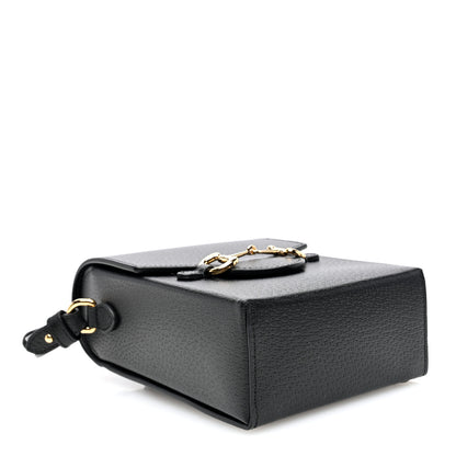 Gucci Boarded Plutone Calfskin Mini Horsebit 1955 Crossbody Bag Black 4 of 9