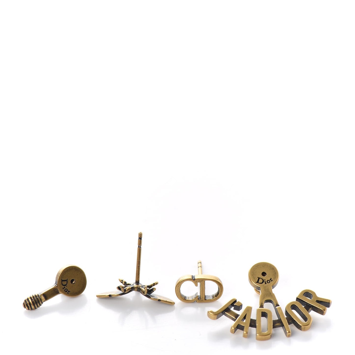 Metal J'Adior Earrings Aged Gold