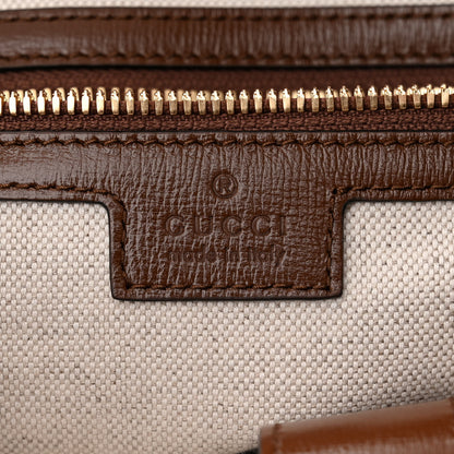 Gucci GG Supreme Monogram Azalea Calfskin Medium Retro Interlocking G Buckle Backpack Beige Ebony Brown Sugar 6 of 12