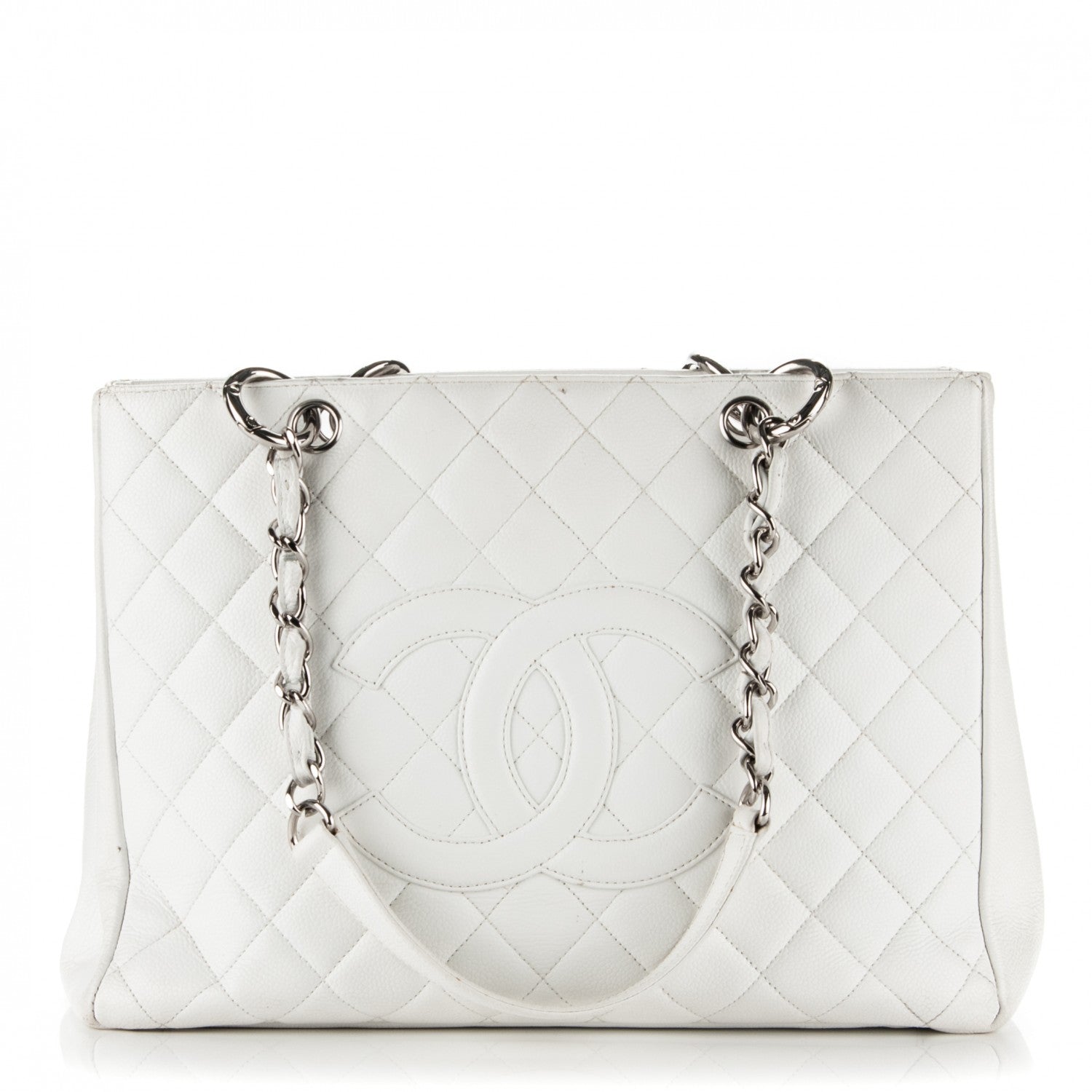 Chanel Caviar Quilted Grand Shopping Tote GST White 1 of 15
